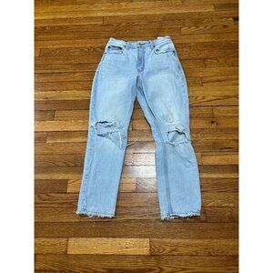 Abercrombie & Fitch Jeans Curve Love Mom High Rise Light Wash Denim Size 6 Blue